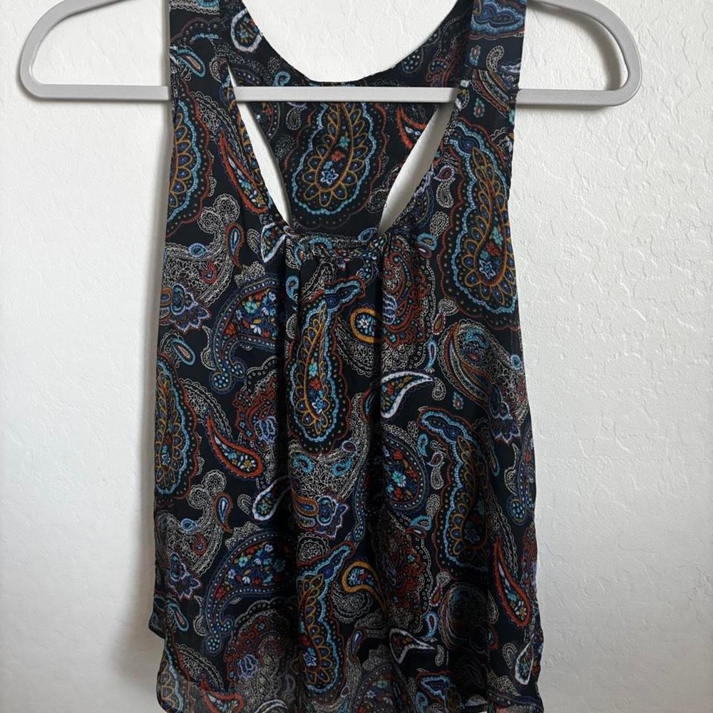 Paisley Print Racerback Tank Top - Picture 1 of 2